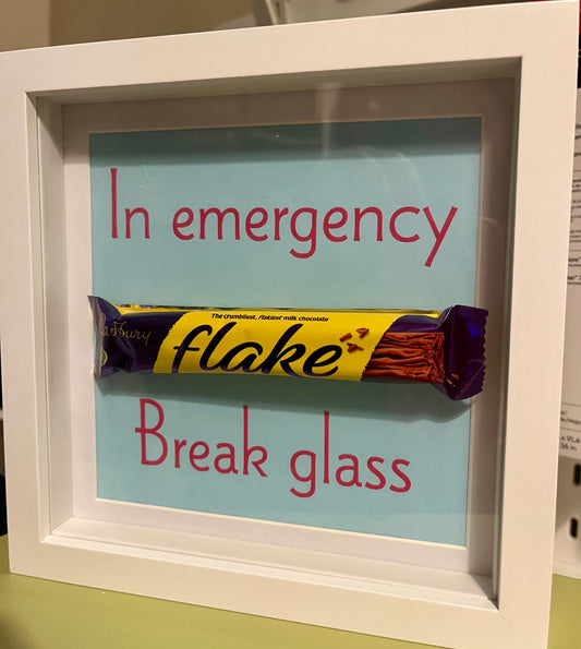 Break Glass Emergency Chocolate Shadowbox Frame - Funny Gift 20cm