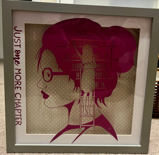 Just One More Chapter Shadowbox Frame - Book Lover Gift 25cm