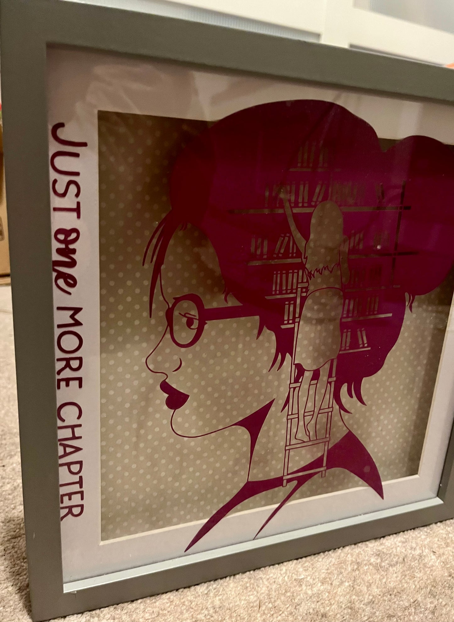 Just One More Chapter Shadowbox Frame - Book Lover Gift 25cm