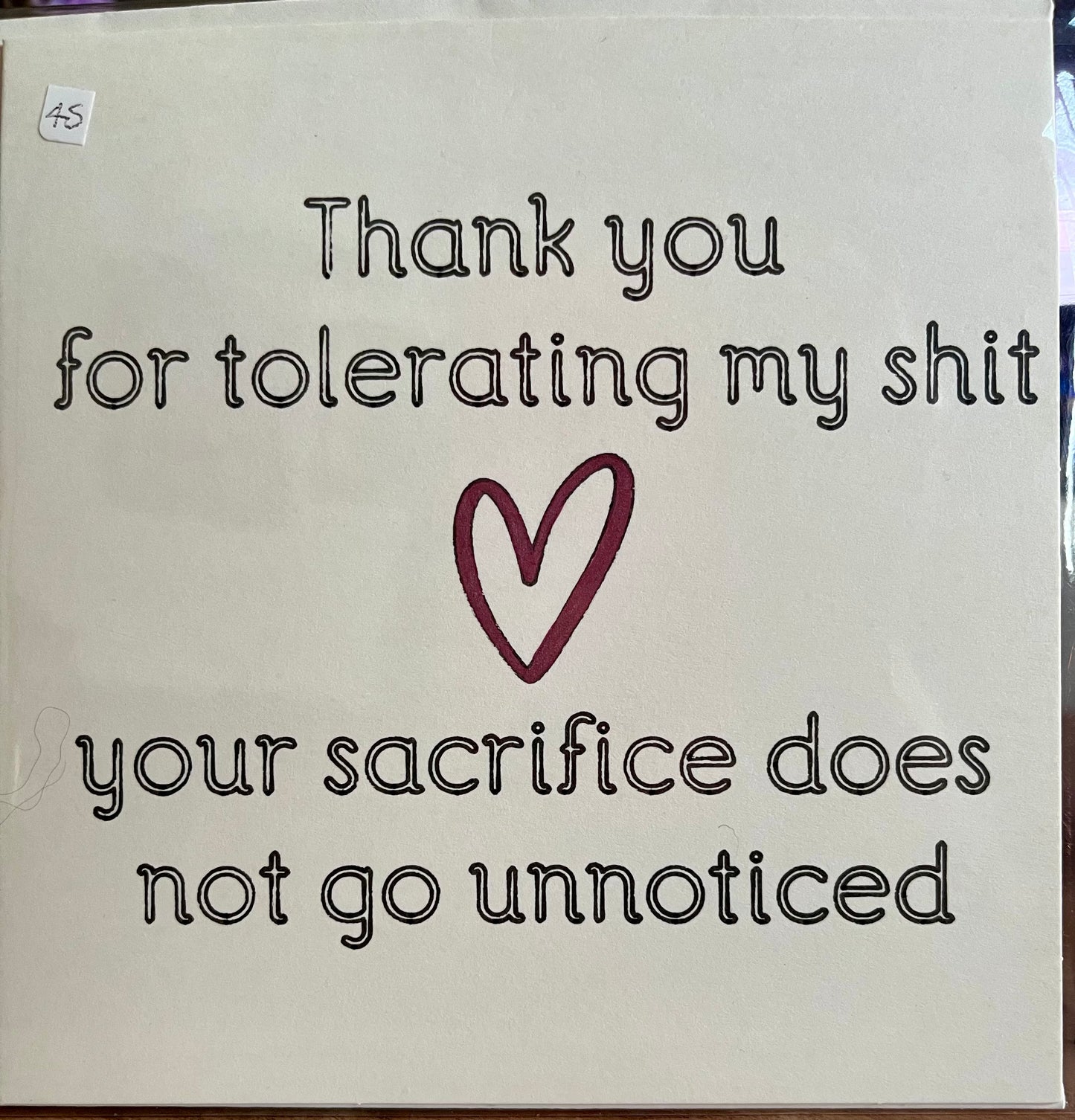 Funny Greetings Card for Someone Who's Put Up With You Regardless