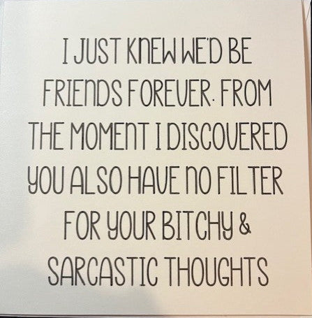 Humorous greetings card for friends