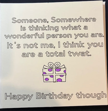 Birthday card, funny card for friend/loved one