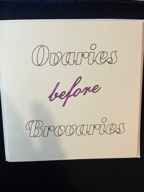 Galentines Card with humorous text about the importance of girl friends on a white background