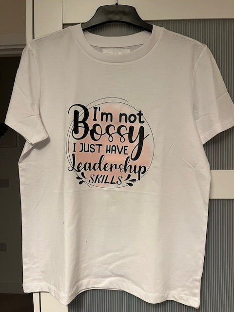 Ladies white regular fit T-shirt, size medium