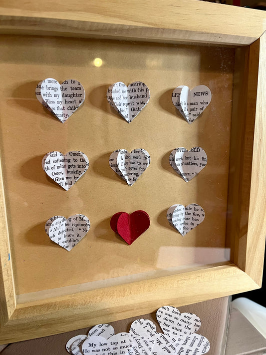 Heart Design Shadowbox Frame - Natural Wood 20cm Square