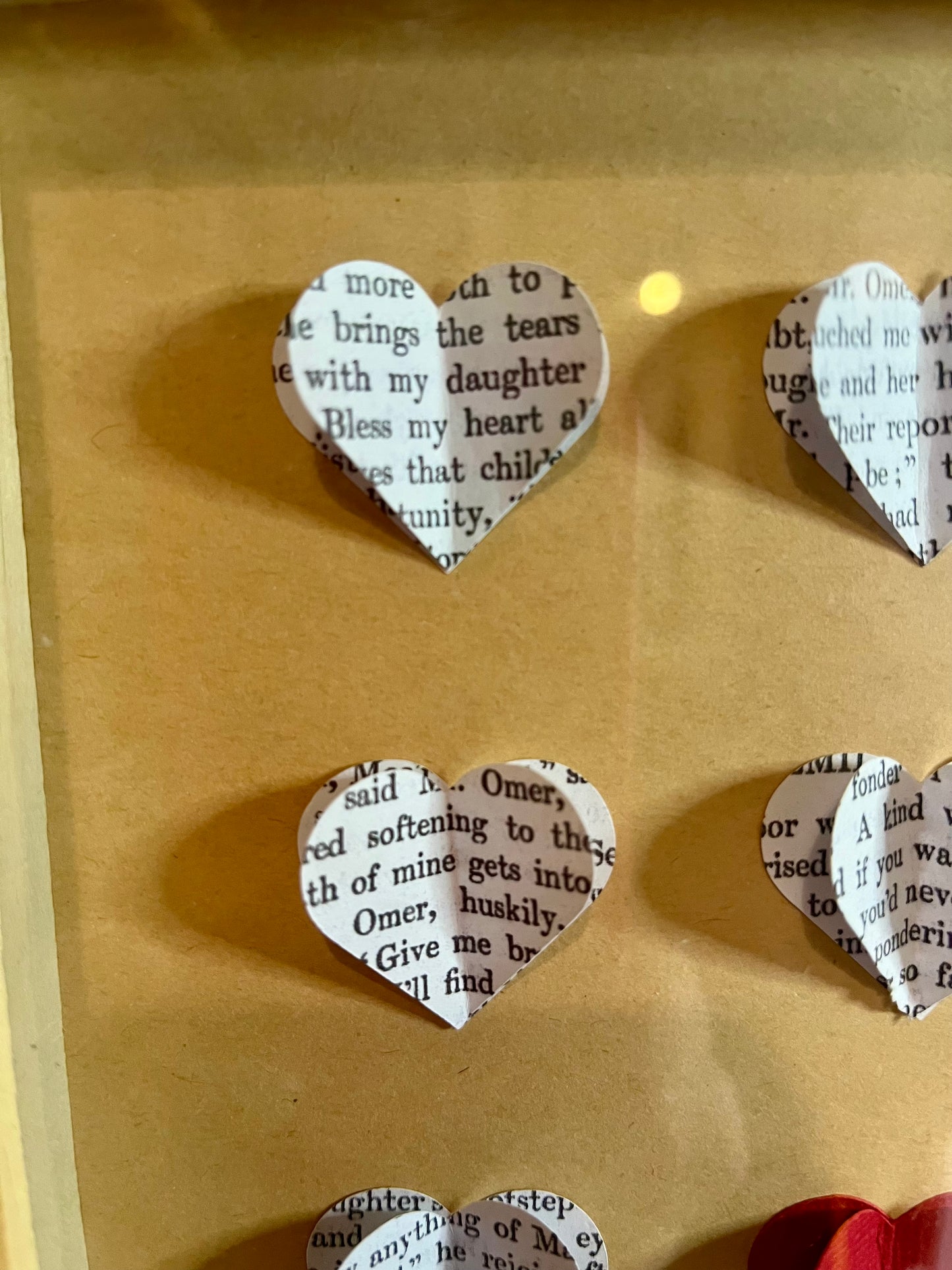 Heart Design Shadowbox Frame - Natural Wood 20cm Square