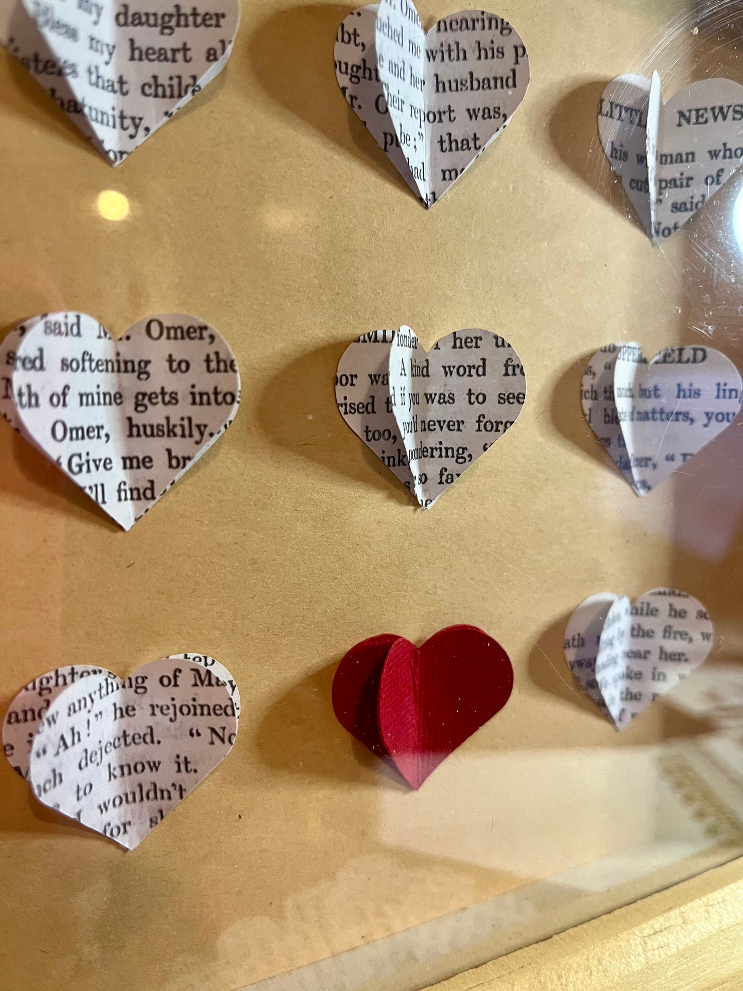 Heart Design Shadowbox Frame - Natural Wood 20cm Square