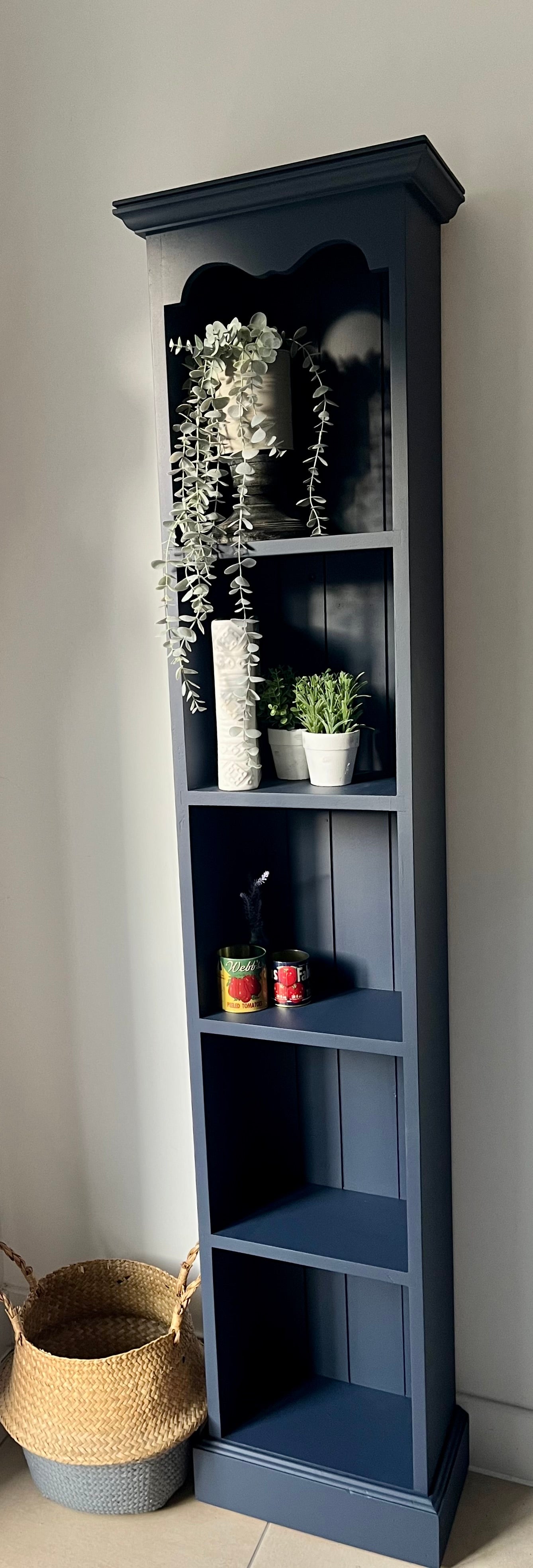 SOLD - Stunning Hand Painted, Slim, Bookcase
