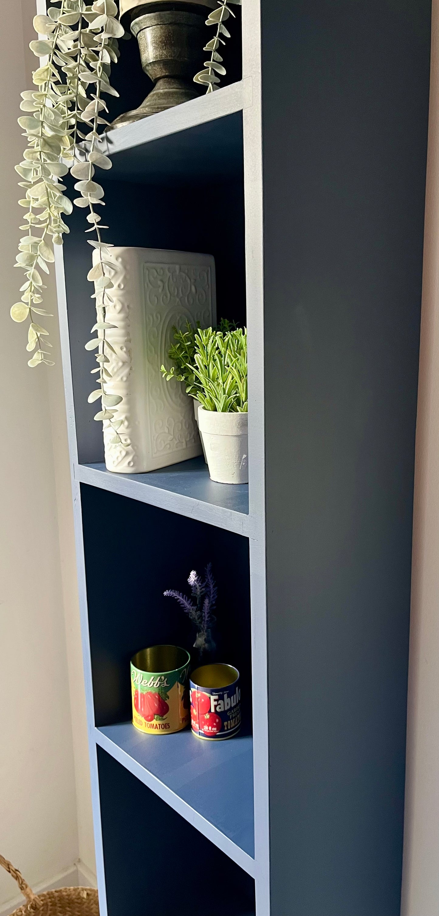 SOLD - Stunning Hand Painted, Slim, Bookcase
