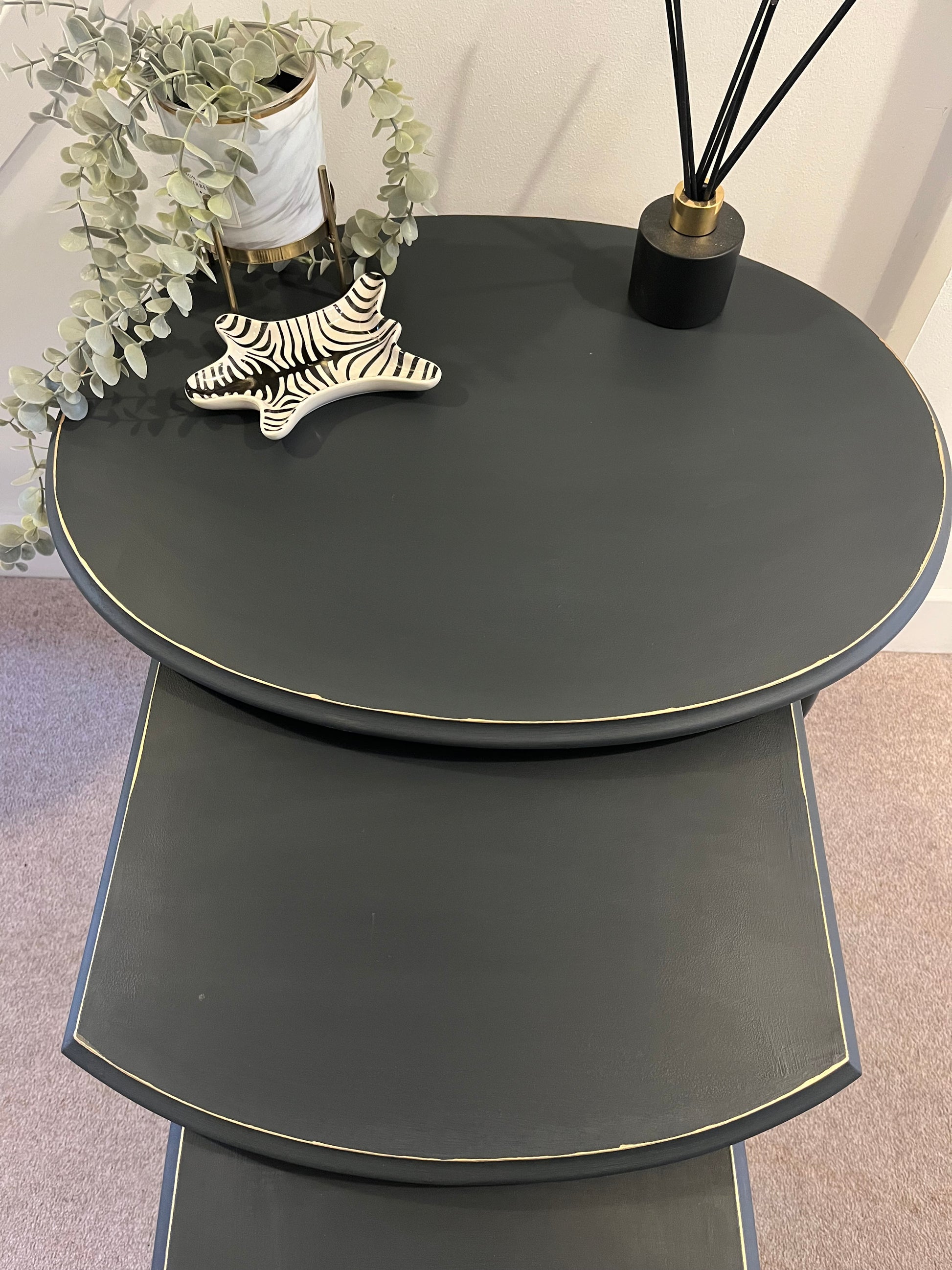 Nest of three tables displaying as open