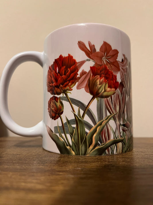 Mug with printed spring floral design 