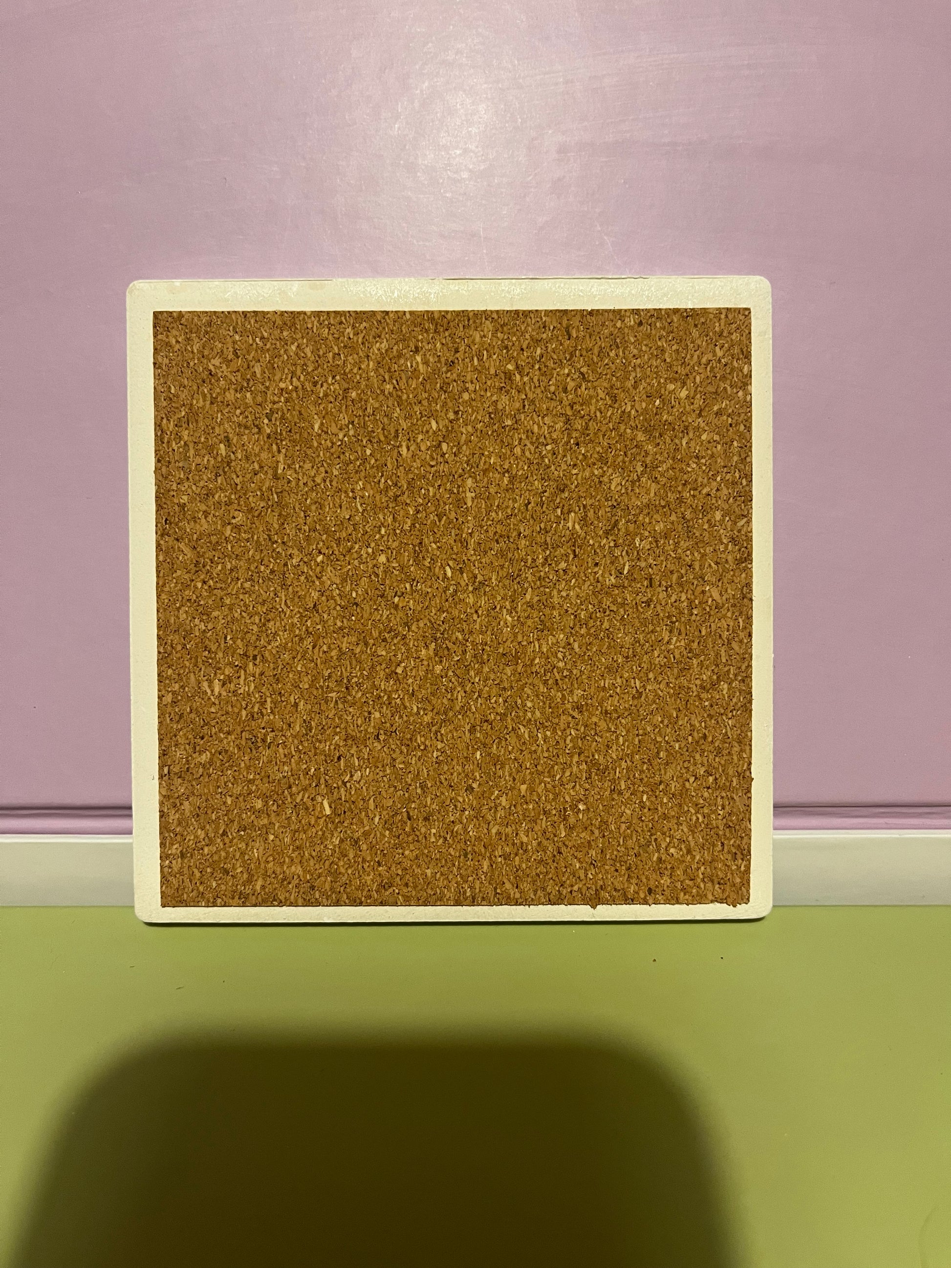 Cork backed coaster