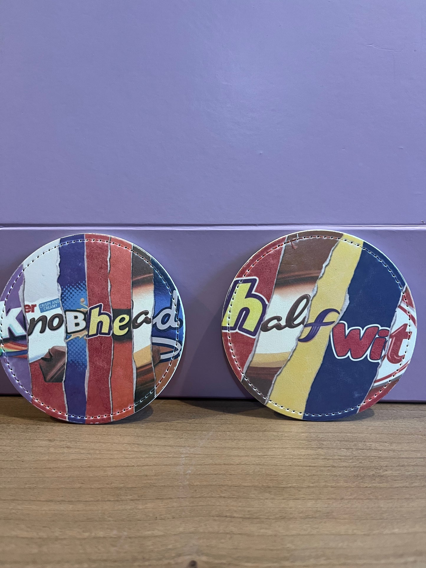 Chocolate wrapper style naughty coaster