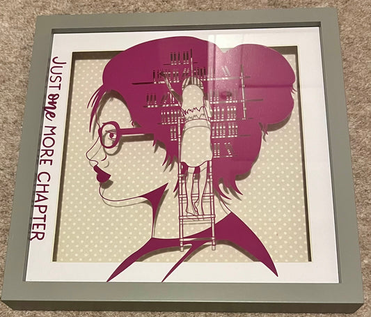 Just One More Chapter Shadowbox Frame - Book Lover Gift 25cm