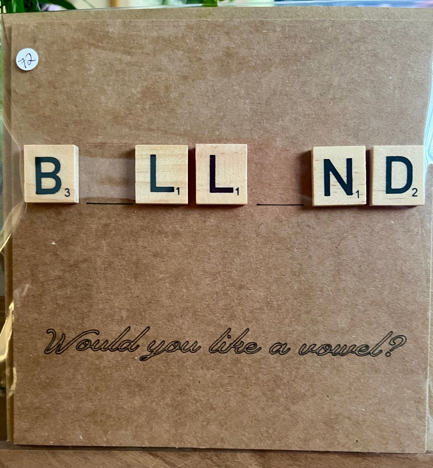 Funny 'Would You Like a Vowel?' Greetings Card