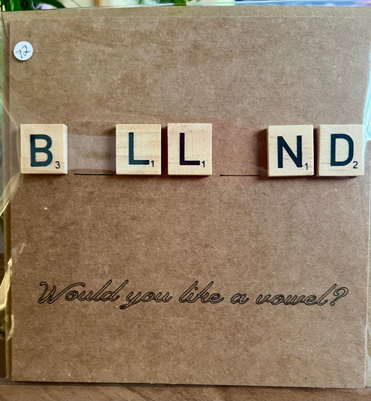 Funny 'Would You Like a Vowel?' Greetings Card