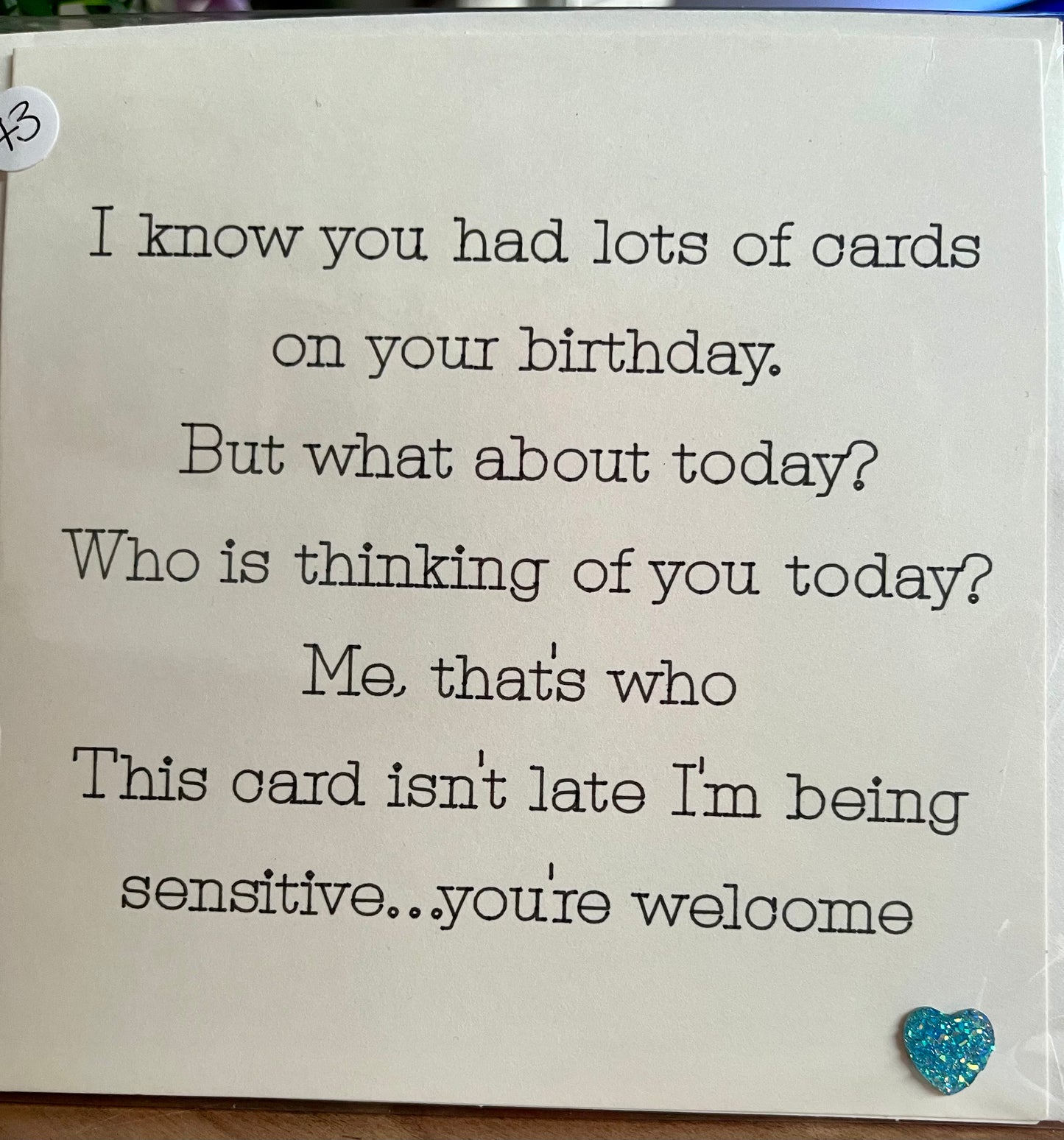 Funny Belated Birthday Card