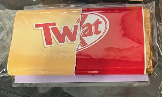 Twat wrapper on 100g Galaxy bar