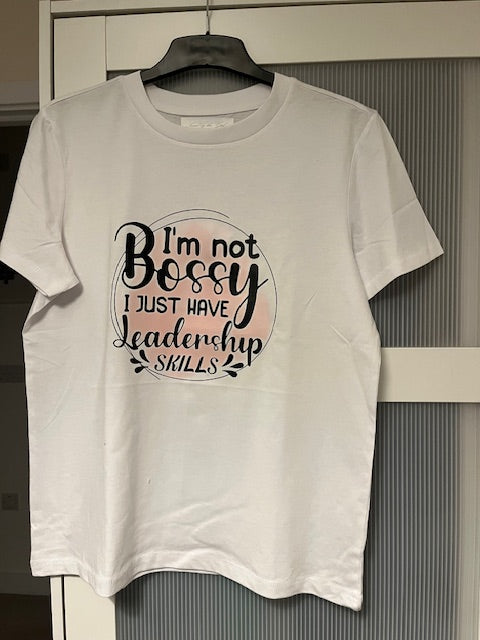 Ladies white regular fit T-shirt, size medium